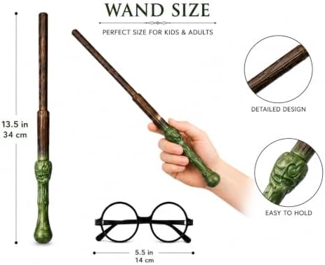 12 Pack Wizard Wands – Plastic Costume Accessories for Magic-Themed Parties, Dress Up, Halloween & Cosplay, Birthday Parties, Party Favors, Goodie Bags, Photo Props