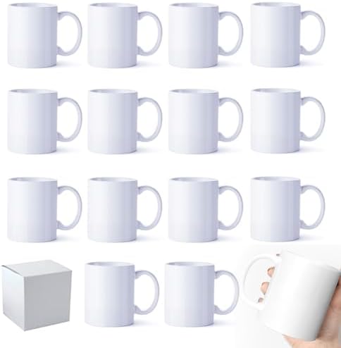 36 Pack Sublimation Mugs 11oz White Blank Ceramic Coffee Mugs with Individual White Boxes, AAA Grade with Premium Coating for Heat Press DIY