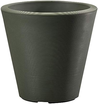 Crescent Garden Madison Planter– Weather-Resistant, Double Walled Indoor/Outdoor Plant Pot with Drain Hole – Durable All-Season Flower Container, 14" W (Cloud White)