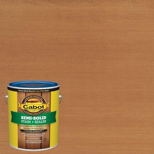 Cabot Semi-Solid Wood Stain + Sealer, Low VOC, New Redwood, Gallon