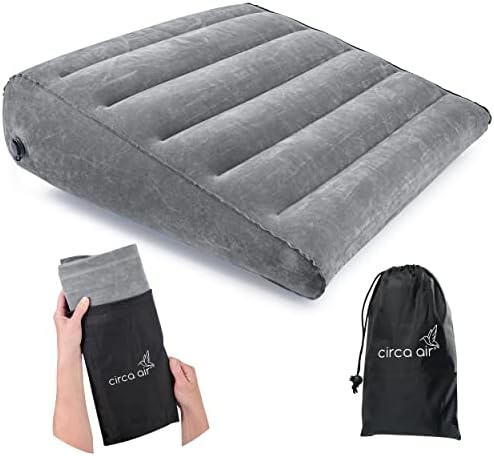 Circa Air Inflatable Wedge Pillow for Traveling - Travel Wedge Pillows for Sleeping in Bed, Acid Reflux, Sleep Apnea, Snoring for Back, Knee