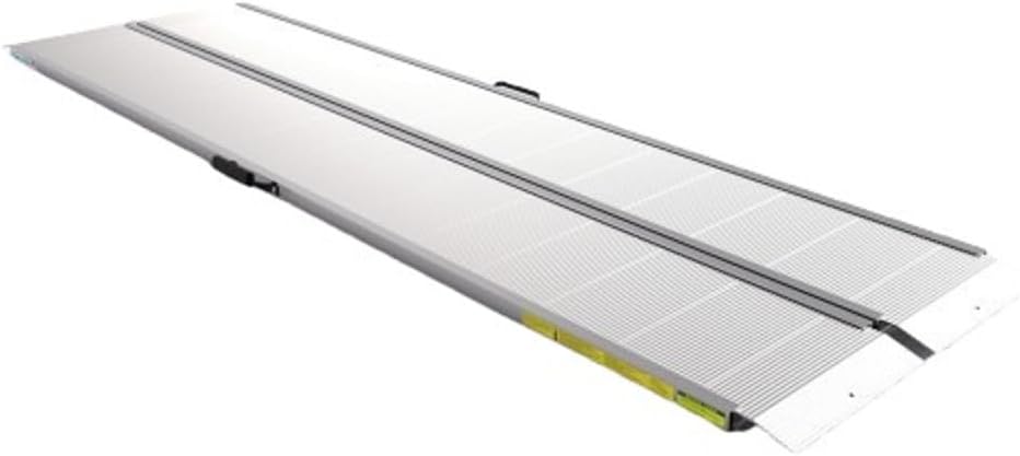 EZ-ACCESS TRAVERSE Aluminum Singlefold Folding Ramp, Portable Loading Ramps for Wheelchairs, Motorcycles, Lawn Tractors & ATVs, Heavy Duty Aluminum Folding Ramps with Carrying Handles (Silver, 4 Foot)