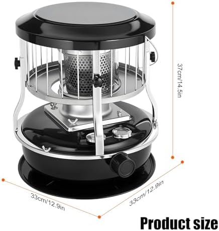 Kerosene Heater, Kerosene Stove 9000 BTU No Electricity Needed Portable Indoor Outdoor Heater for Camping, Tent, Ice Fishing, Emergency Heating – Galvanized Steel & Stainless Steel Construction Red