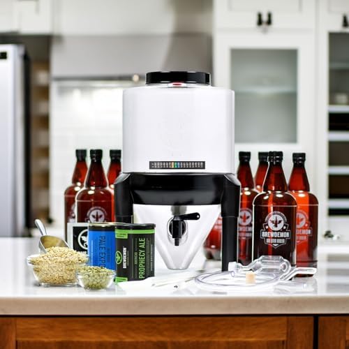 Craft Beer Making Kit Pro – NO AIRLOCK OR SIPHON REQUIRED – Conical Fermenter Eliminates Sediment and Makes Great Tasting Beer at Home