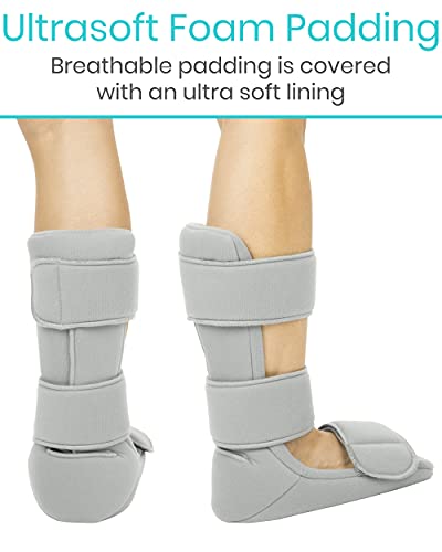 Vive Plantar Fasciitis Night Splint Plus Trigger Point Stretch Wedges | Soft Leg Brace Support, Orthopedic Sleeping Immobilizer Stretch Boot (Large: Men's: 8.5-11, Women's: 10-12)
