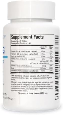 BIOTICS RESEARCH Bio-3B-G Vitamin B Complex, Vitamin B Complex Supplement for Stress, Energy and Adrenal Health Gluten Free Supplement 180 Tablets