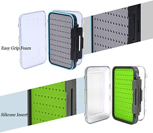 Maxcatch Waterproof Double-Sided Fly Box - Lightweight & Durable Fly Fishing Box with Clear Lid & Easy Grip Foam for Dry & Wet Flies Storage