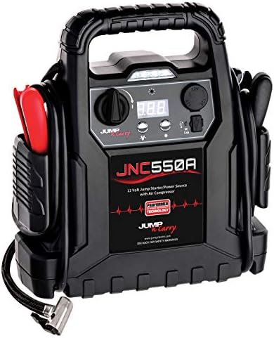 Clore Automotive Jump-N-Carry JNC550A 1100 Peak Amp Jump Starter with Air Compressor , Black