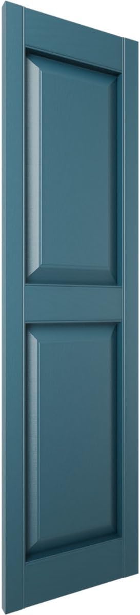 Mid America 00021247002 Standard Size Williamsburg Double Panel Vinyl Shutters, w/Installation Shutter-Lok's & Matching Screws (Per Pair), 002, 12"W x 47"H, Black