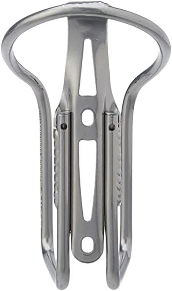 LEZYNE Power Cage Bike Water Bottle Holder | Hollow Tube Design, Secure Wrap-Around Retention, Large Easy-Access Opening & Welded Base Construction, Silver