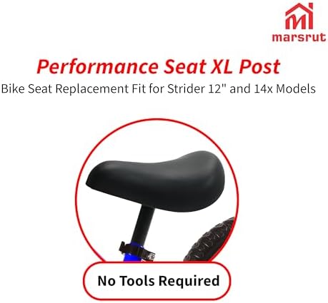 Bike Seat Replacement Fit for Strider 12" and 14x Models, Kids Toddler Saddle with Post Pole 22mm/0.87"