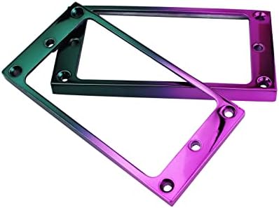 Guyker Flat Metal Humbucker Pickup Mounting Ring Set - Bridge Neck Pickups Cover Frame Replacement Part for Electric Guitar or Precision Bass(2PCS