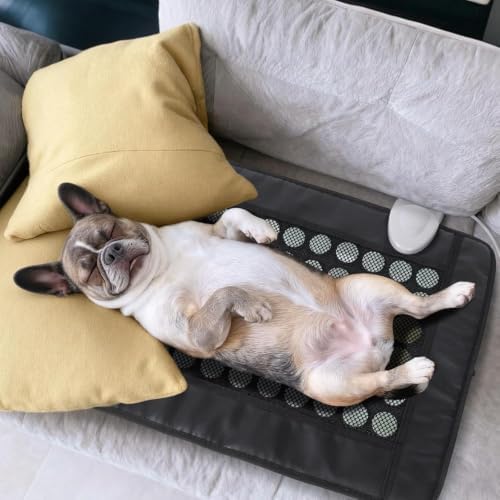 UTK Far Infrared Heating Pad for Back Pain Relief, Natural Jade, 23.5x16 in | 52 Natural Jade & 20 Tourmaline Stones, Up to 159°F, 4H Auto-Off, Memory Function, FSA-HSA Eligible, Gifts for Women & Men
