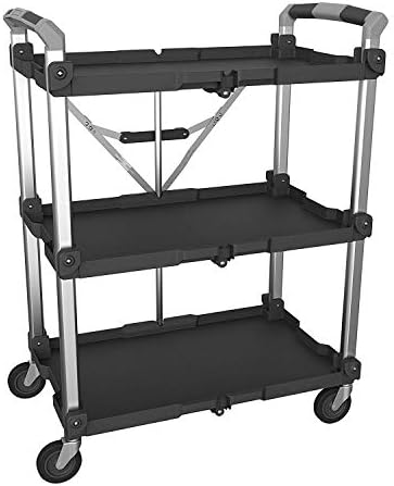 Olympia Tools 85-188 Pack-N-Roll Folding Collapsible Service Cart, 150LB Capacity, Black