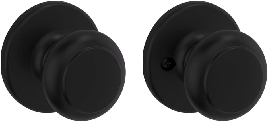 Kwikset Cove Interior Privacy Door Knob with Lock, Door Handle For Bathroom and Bedroom, Satin Nickel Keyless Turn Lock Doorknob, with Microban Protection