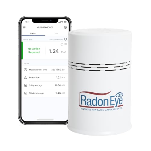 Ecosense Continuous Home Radon Detector, OLED Display, Bluetooth, RD200 | 95% Accuracy in 10 Hours, Results Updated Every 10 Minutes