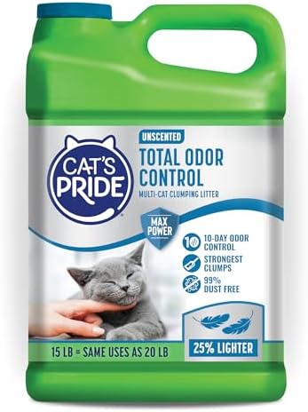 Cat's Pride Total Odor Control, Max Power, Clumping Litter Unscented 15lb