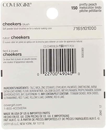 CoverGirl Cheekers Blush, # 150 Pretty Peach, 0.12 Ounce