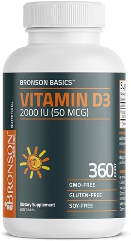 Bronson Vitamin D3 2000 IU (50mcg) Non-GMO, 360 Tablets