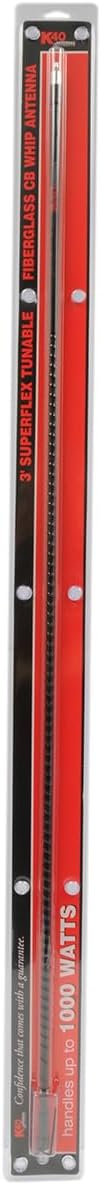 K40 SF-300 Black 3' 1000W Superflex Tunable Fiberglass CB Whip Antenna
