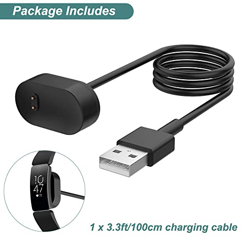 Charger for Fitbit Inspire HR & Ace 2 Fitness Tracker (3.3ft/100cm) | Replacement USB Charging Cable Cord for Fitbit Inspire, Ace 2 Smart Wristband