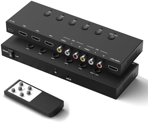 4Port AV to HDMI Converter, 4Port AV to HDMI Switcher with IR Remote