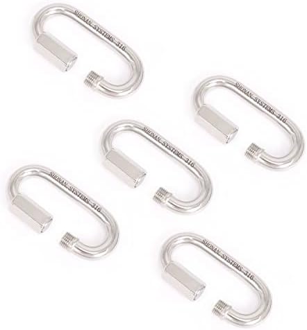 SHONAN Heavy Duty Marine Chain Quick Links, Stainless Steel Chain Connectors, Corrosion Resistant Locking Carabiners