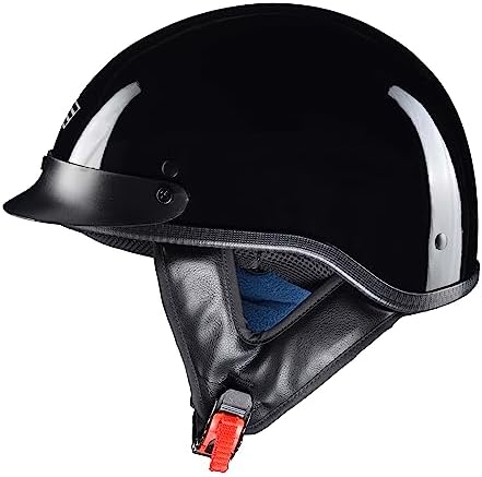 AHR Half Face Motorcycle Helmet DOT Approved Half Helmet for Motorbike | Cruiser Chopper, RUN-C & RUN-D Patriotic Flag
