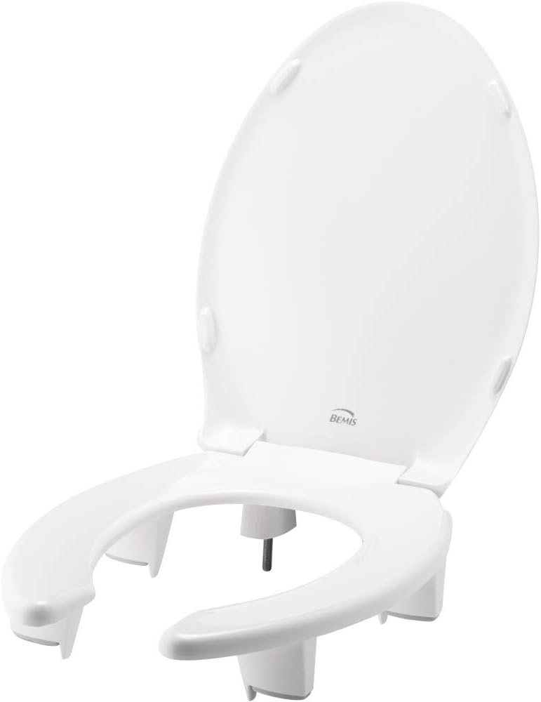 BEMIS 2L2155T 000 Medic-Aid 2" Lift Raised Open Front Plastic Toilet Seat, ELONGATED, Long Lasting Solid Plastic, White