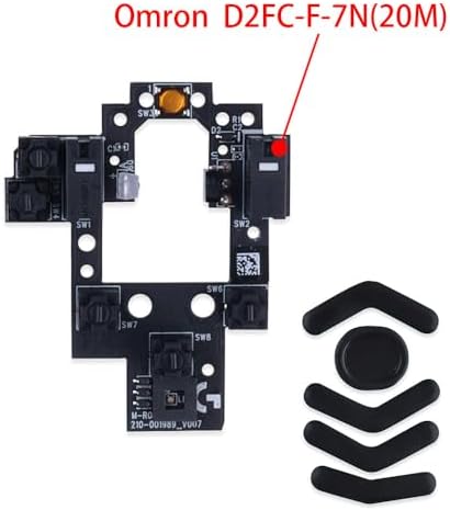 HUYUN Mouse Switch Button Micro Switch Board with Mice Feet Sticker Replacement for Logit G604 Wireless Gaming Mouse (D2FC-F-7N 20M)