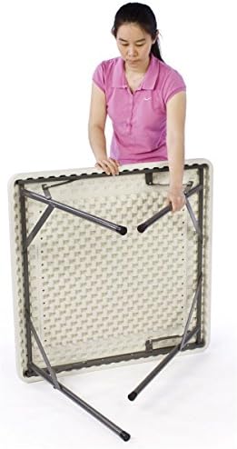 Displays2go Square Folding Table with Molded Top, 34 Inch