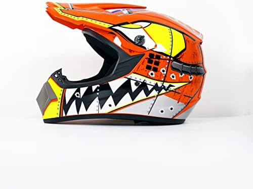 Motocross Offroad Helmet Dirt Bike Street Helmet Motorcycle Helmets ATV BMX MX Helmet with Gloves Goggles Mask for Unisex Youth Kids DOT / FMVSS 218