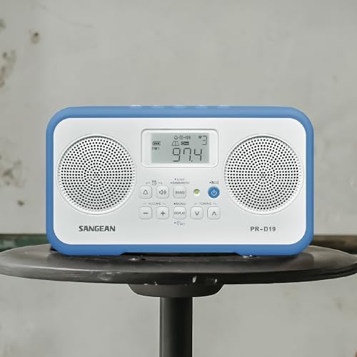 Sangean PR-D19BK FM Stereo/AM Digital Tuning Portable Radio with Protective Bumper (Gray/Black)