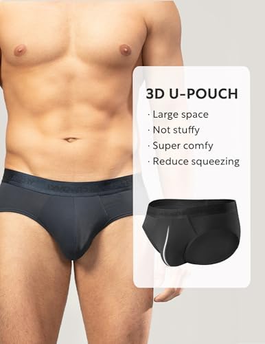 DAVID ARCHY Men's Soft Modal Briefs No Fly Support Pouch 4 or 7 Pack | Breathable moisture-wicking fabric Underwear features comfortable elastic waistbands and roomy 3D contours.
