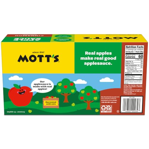 Mott's Cinnamon Applesauce, 3.2 oz clear pouches, 12 count