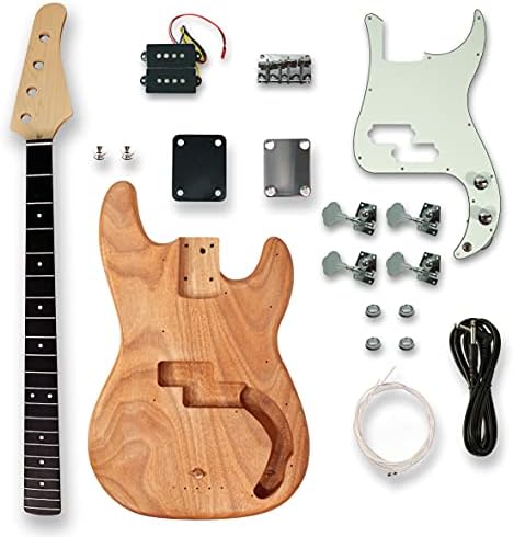 DIY Electric Guitar Kits For bass Guitar,Okoume Body maple neck & composite ebony fingerboard