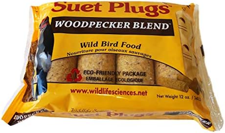 Wildlife Sciences Suet Plugs Variety 16 Pack, 4 Wrapped 4 Packs 12 Ounces Each