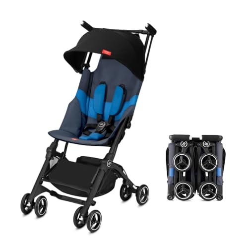 gb Pockit+ All-Terrain, Ultra Compact Lightweight Travel Stroller with Canopy and Reclining Seat in Velvet Black