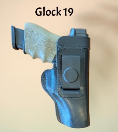 The Ultimate Leather IWB Holster - Fits S&W M&P Shield - Glock 17 19 22 23 32 33 44 / Springfield XD & XDS/Walther P99 & All Similar Handguns - Right Handed'-Black