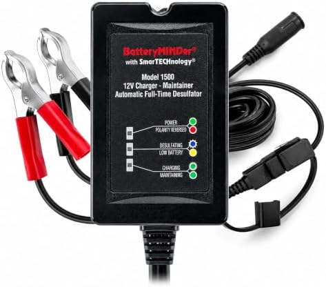 1500 12V-1.5A Smart Trickle Charger, Battery Maintainer, and Battery Desulfator - for Winter and Long Term Storage