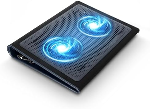 Targus 17 Inch Dual Fan Lap Chill Mat - Soft Neoprene Laptop Cooling Pad for Heat Protection, Fits Most 17" Laptops and Smaller - USB-A Connected Dual Fans for Heat Dispersion (AWE55US)