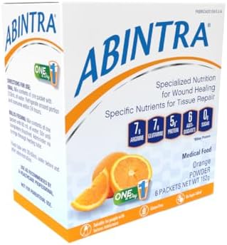 ABINTRA Specialized Nutrition for Wound Healing Includes L-Arginine, Orange Flavor, 6 Packets, 27g Each