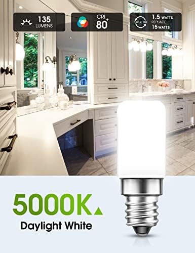 L LOHAS LED C7 S6 Night Light Bulb, Mini LED Bulb Candelabra E12 Base | 15 Watt Light Bulbs Equivalent(1.5W), Soft/Warm White 3000K LED, Small Light for Bedroom Salt Lamp(6 Pack)