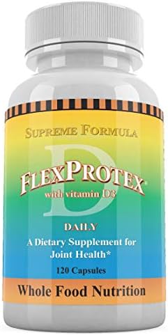 Daily Health, Flexprotex D 884mg Joint Muscle Support 120 Capsules Natural Herbal Turmeric Chondroitin Glucosamine Yucca Boswellia Hyaluronic Acid Ashwagandha D3 Magnesium (1 Month Supply)