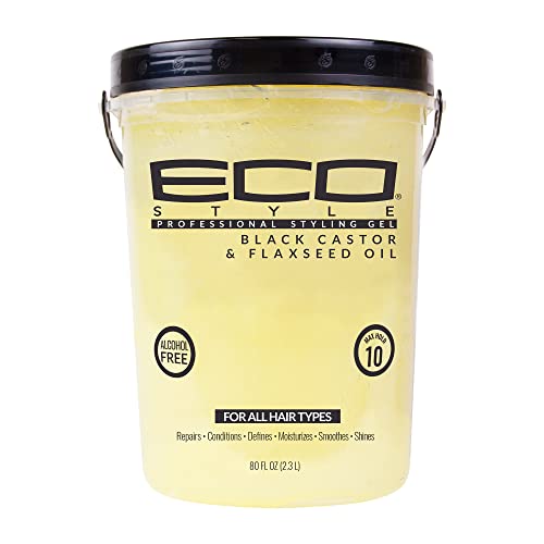 Eco Style Black Castor and Flaxseed Oil Styling Gel - Helps Nourish and Repair Damaged Hair - Promotes Healthy Scalp - Provides Superior and Weightless Hold - Delivers Long Lasting Shine - 8 oz