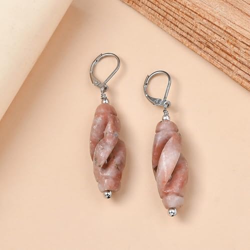 Spice Jasper 40.00 ctw Earrings in Stainless Steel
