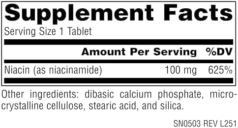 Source Naturals Niacinamide B-3, Dietary Supplement - 100 mg - 100 Tablets