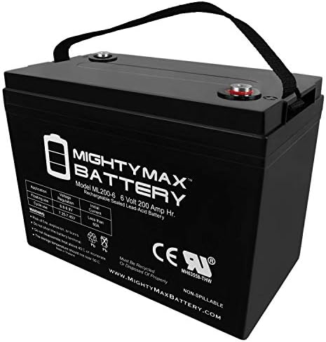 Mighty Max Battery 6V 200AH SLA Battery Replaces Camper Golf Cart RV Boat Solar Wind
