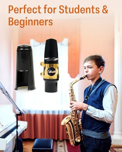 Libretto Alto Saxophone Mouthpiece Kit, Giftable Standard Mouthpiece Set: ABS Mouthpiece, Plastic Cap