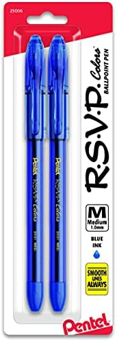 Pentel RSVP Ballpoint Pen, (1.0mm), Medium Line, Assorted Ink, Pack of 8 (BK91CRBP8M)